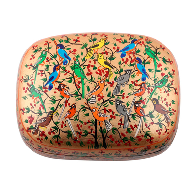 Kashmiri Paper mache box ,Wooden jewellery box, handmade trinket box